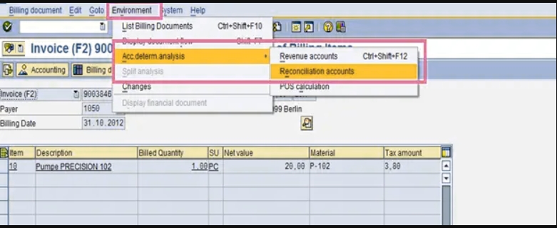 Account determination analysis