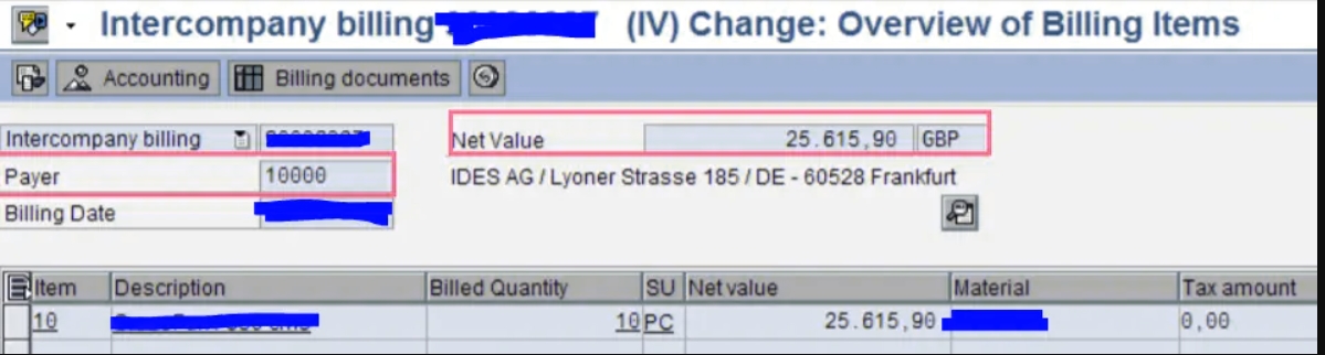 IV Intercompany Invoice