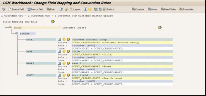 LSMW Maintain field mapping and conversion rules