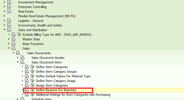 Reason for Rejection in SAP