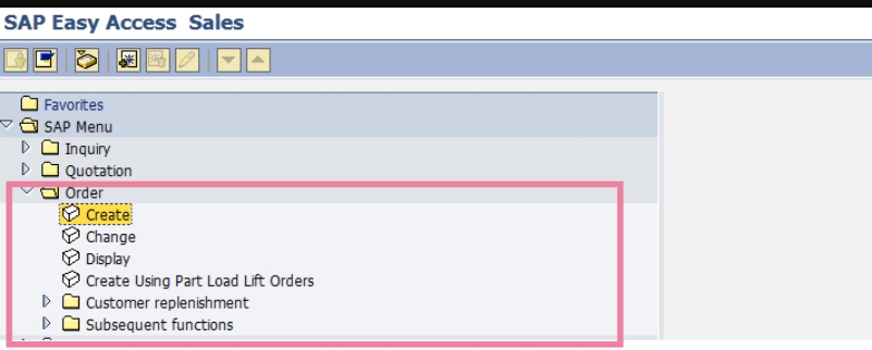 SAP menu path