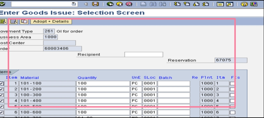 Withdrawing the Material for the Production Order2