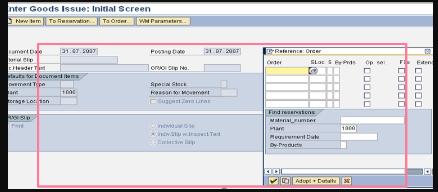 Withdrawing the Material for the Production Order