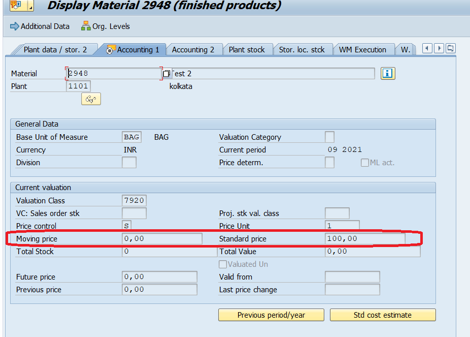 material ledger in sap