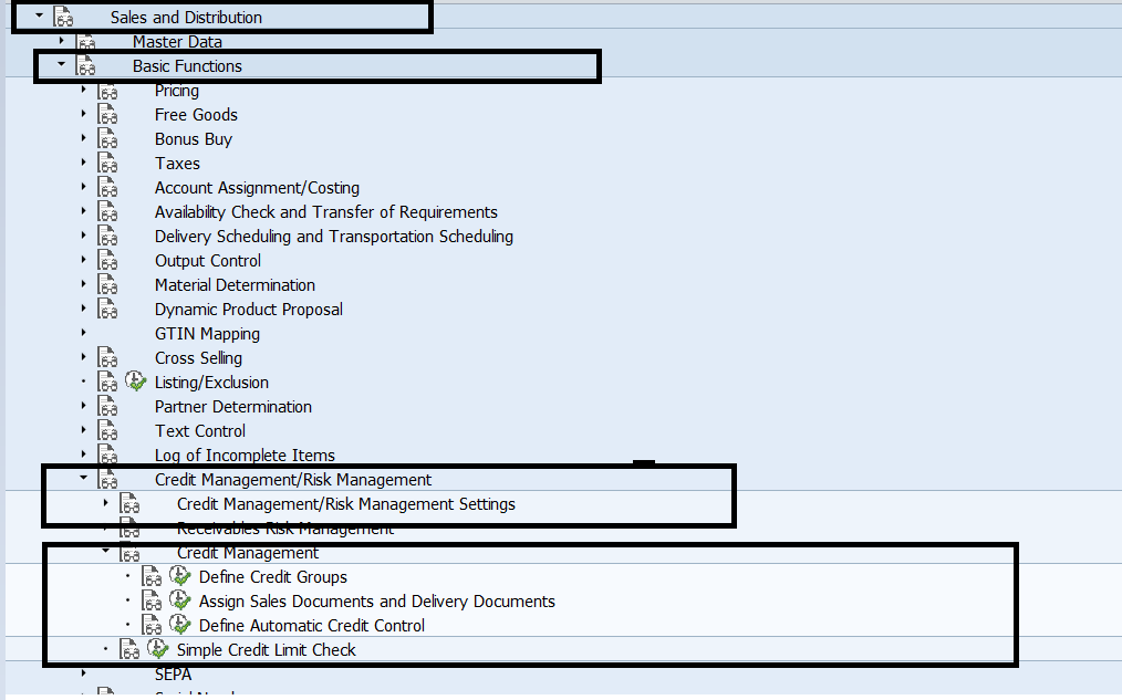 sap credit management configuration